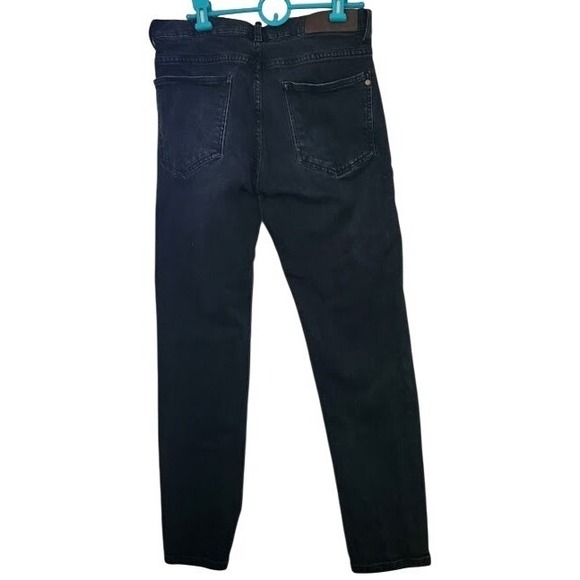 ZARA Women Black Denim Jeans Slim Fit Waist Size 31  B10 - Picture 3 of 7
